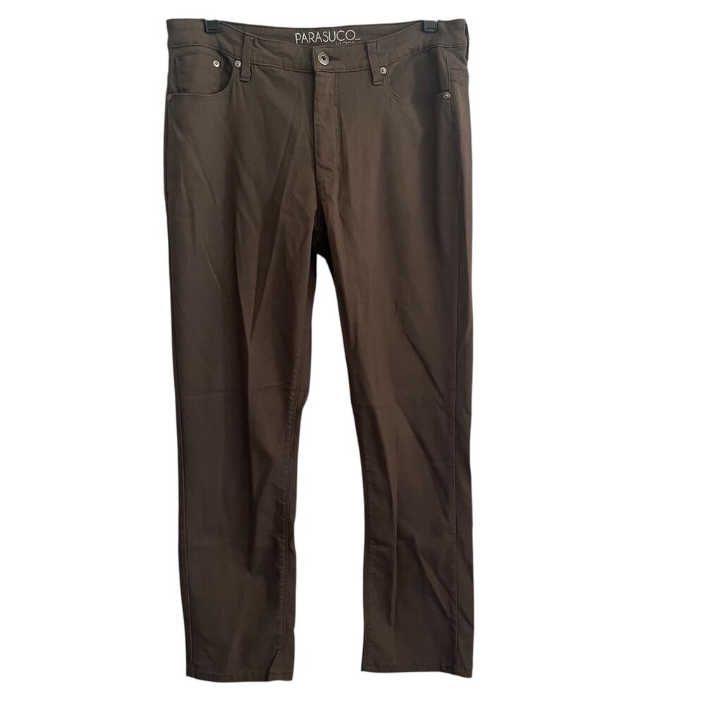 Parasuco Jeans Pants Womens 12 Brown Straight Leg Stretch Pants Casual